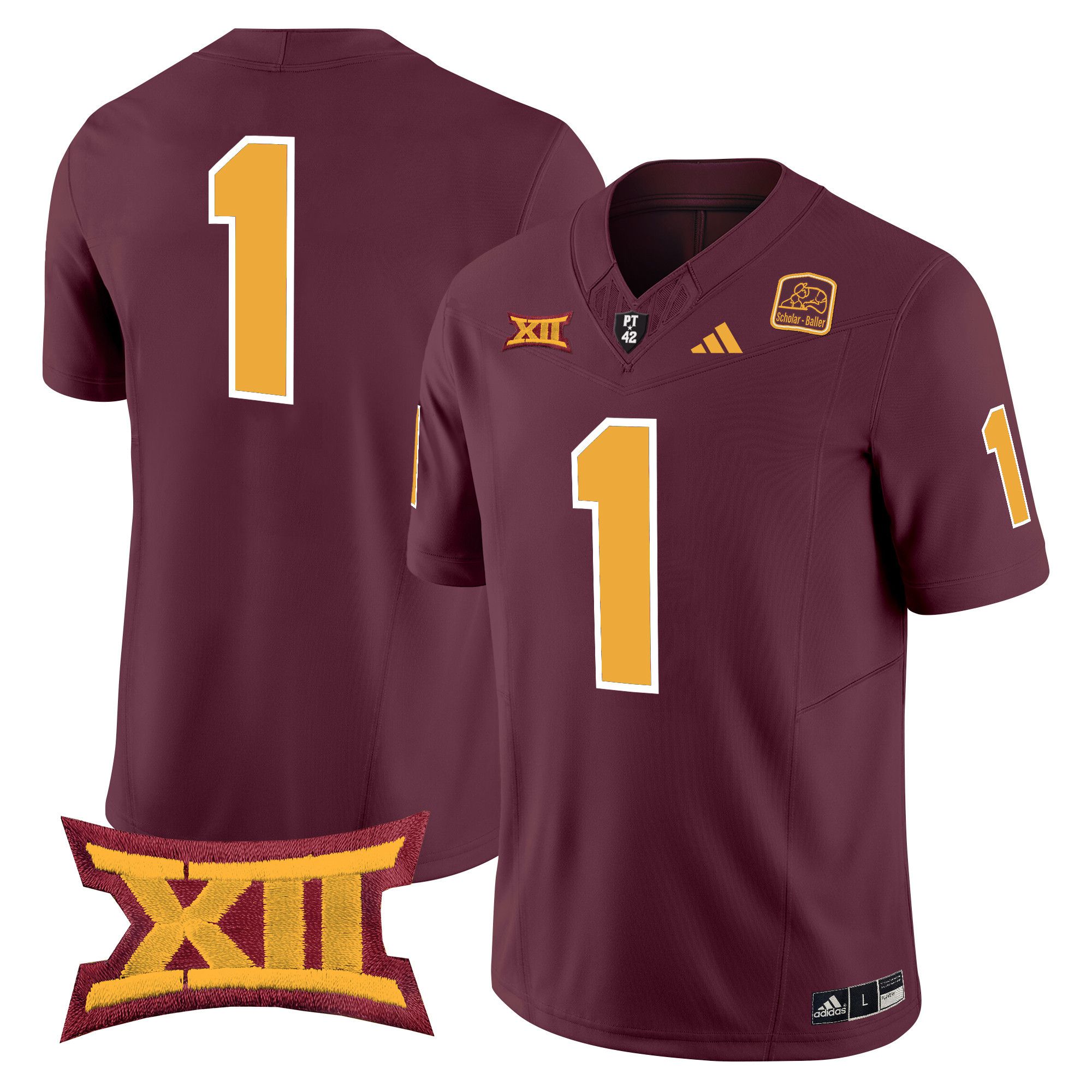 Men Arizona State Sun Devils #1 No Name Red 2024 Vapor Limited NCAA Jersey style 1